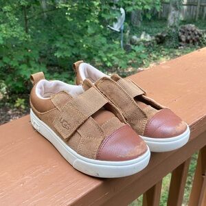 UGG Kids Tan and Brown Velcro Sneakers
